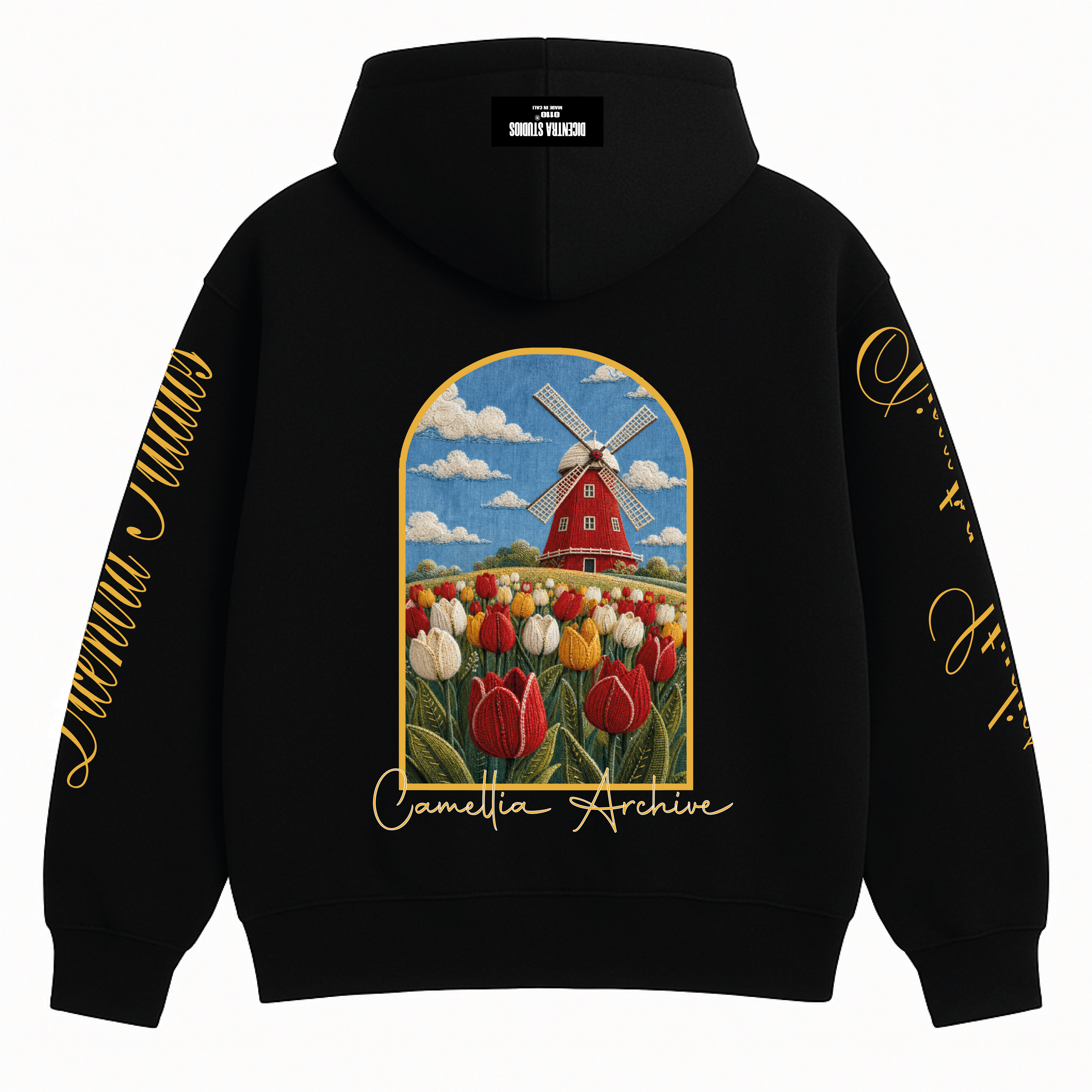 Hoodie Negro Tulipán - CM