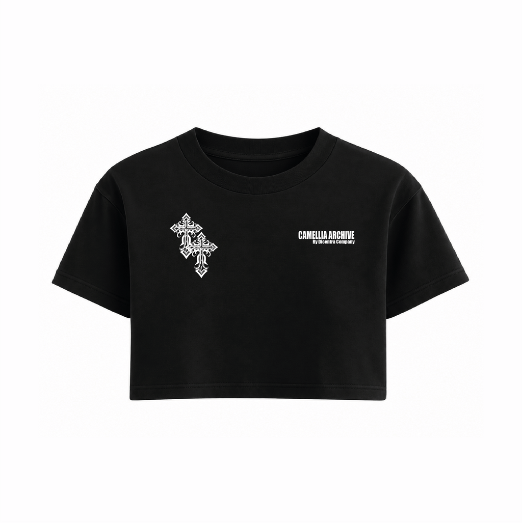 Camiseta Negra Corta Cruz - CM