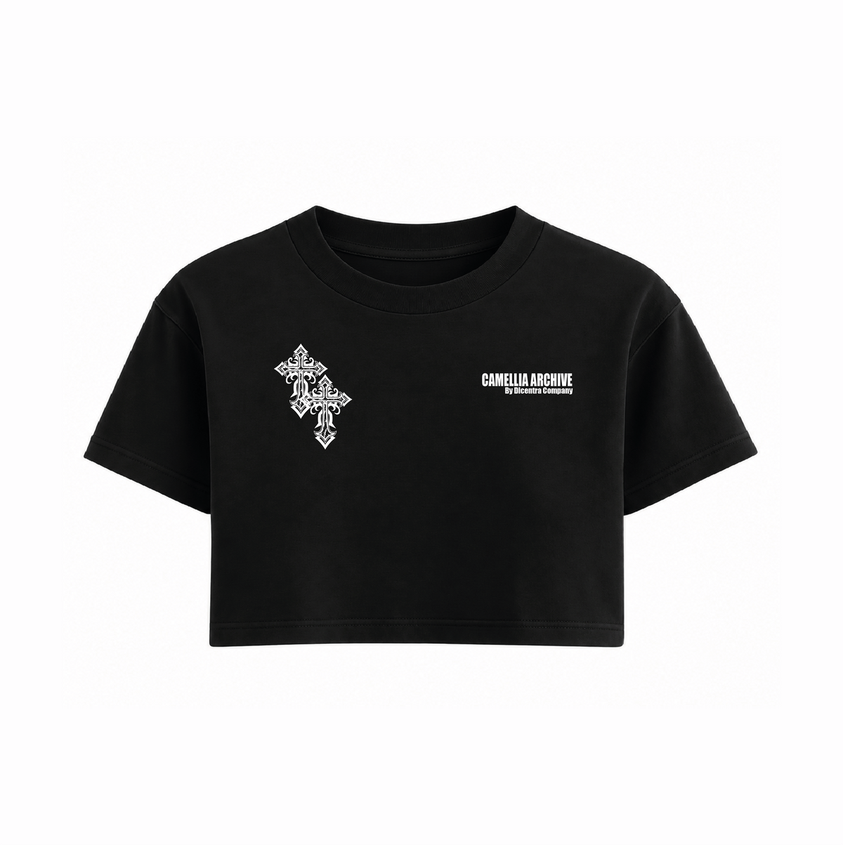 Camiseta Negra Corta Cruz - CM