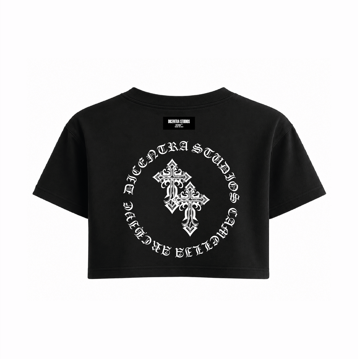 Camiseta Negra Corta Cruz - CM