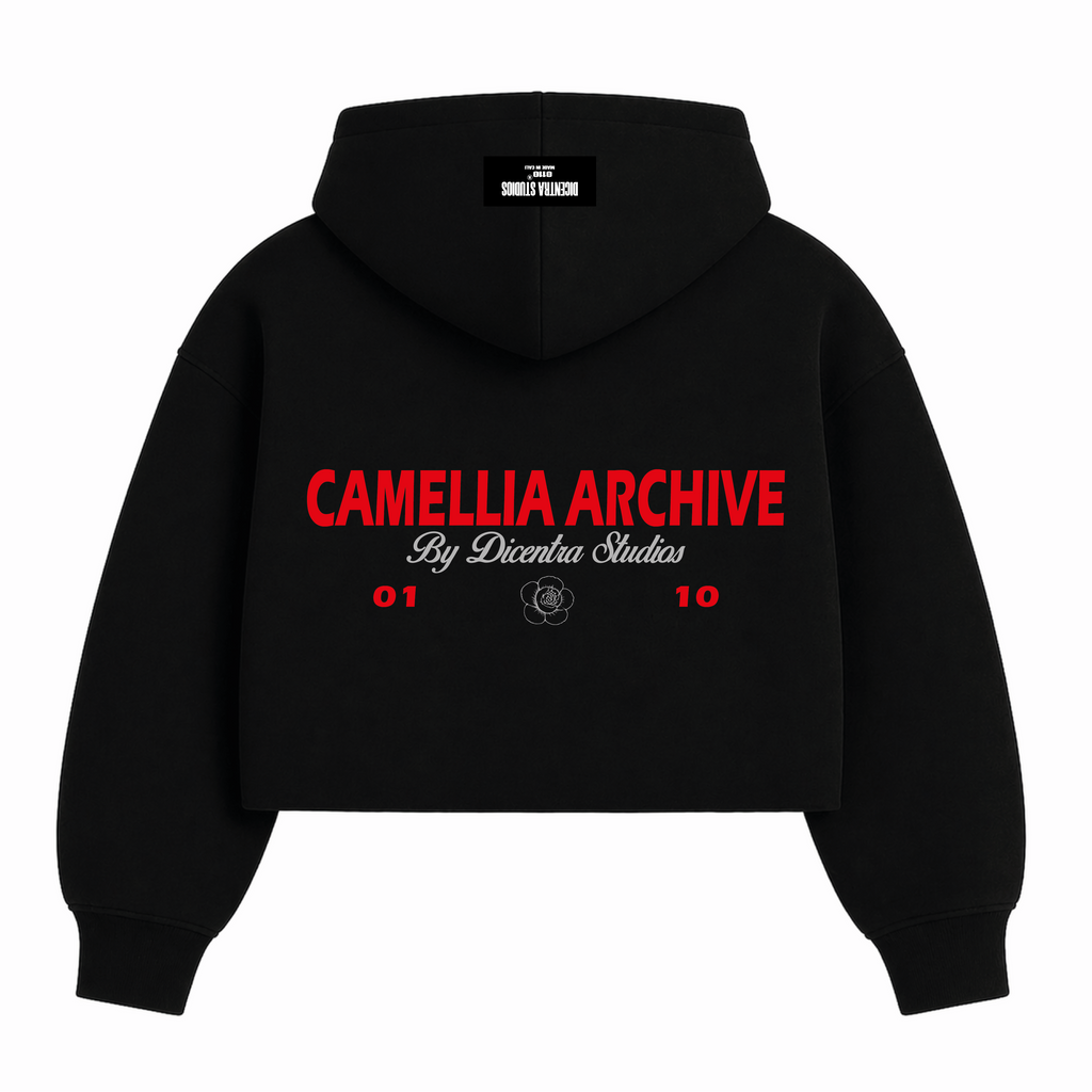 Hoodie Negro Red Camellia - CM