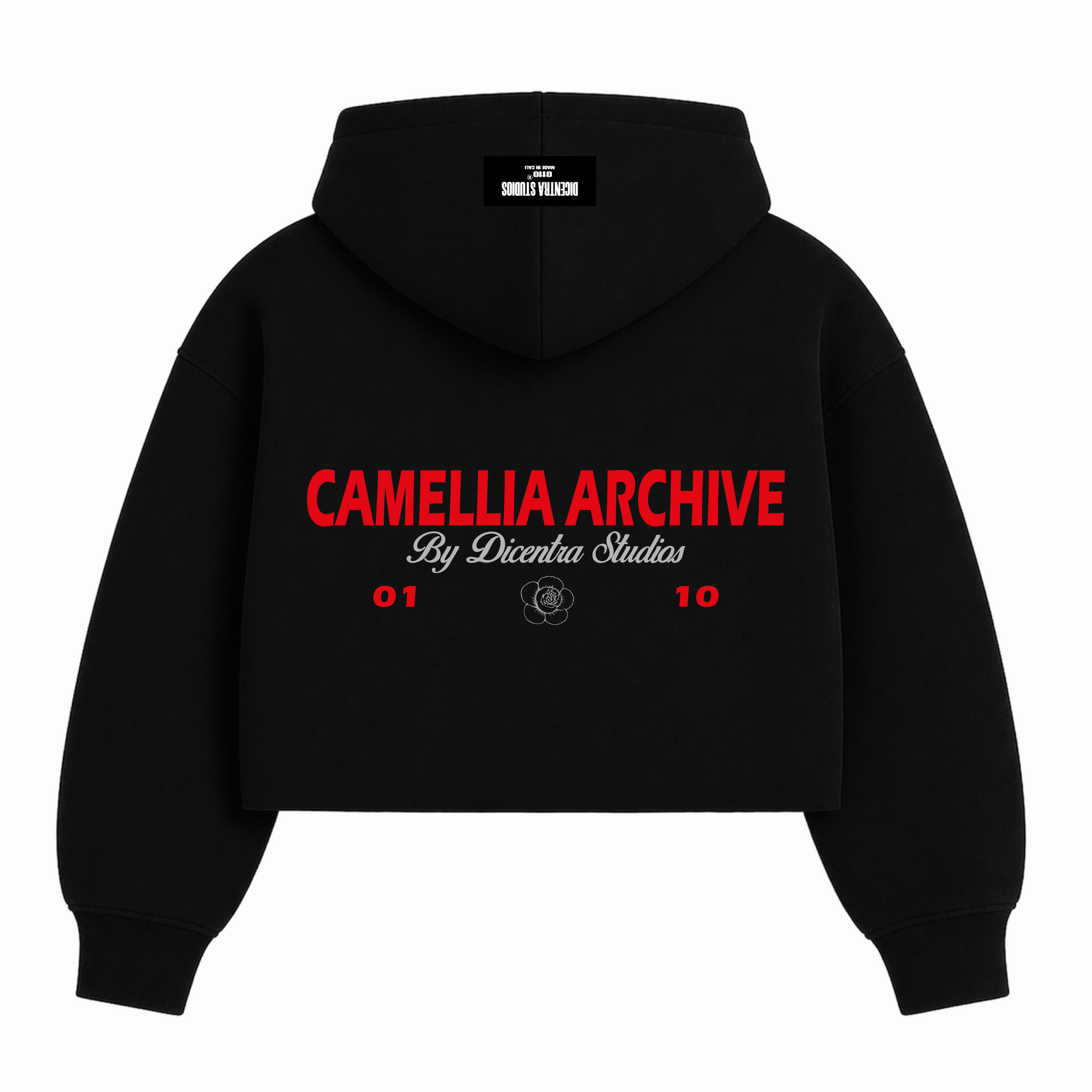 Hoodie Negro Red Camellia - CM