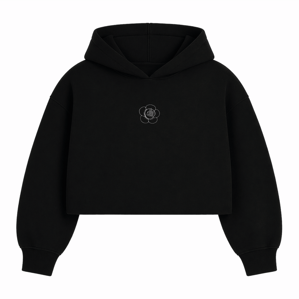 Hoodie Negro Red Camellia - CM