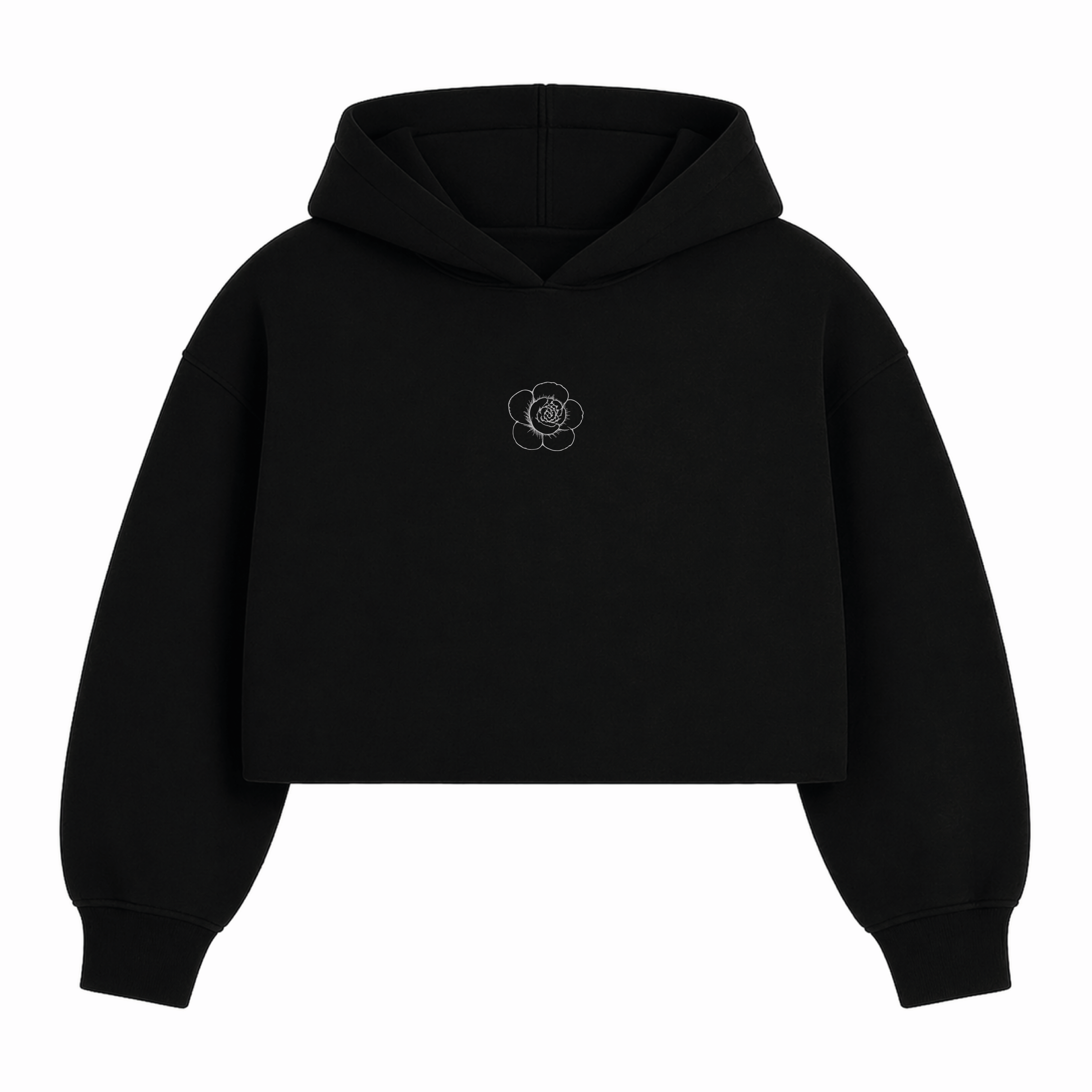 Hoodie Negro Red Camellia - CM