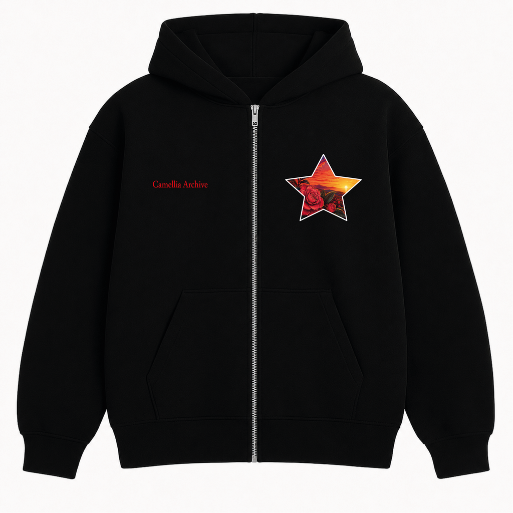 Hoodie Negro Red Star - CM