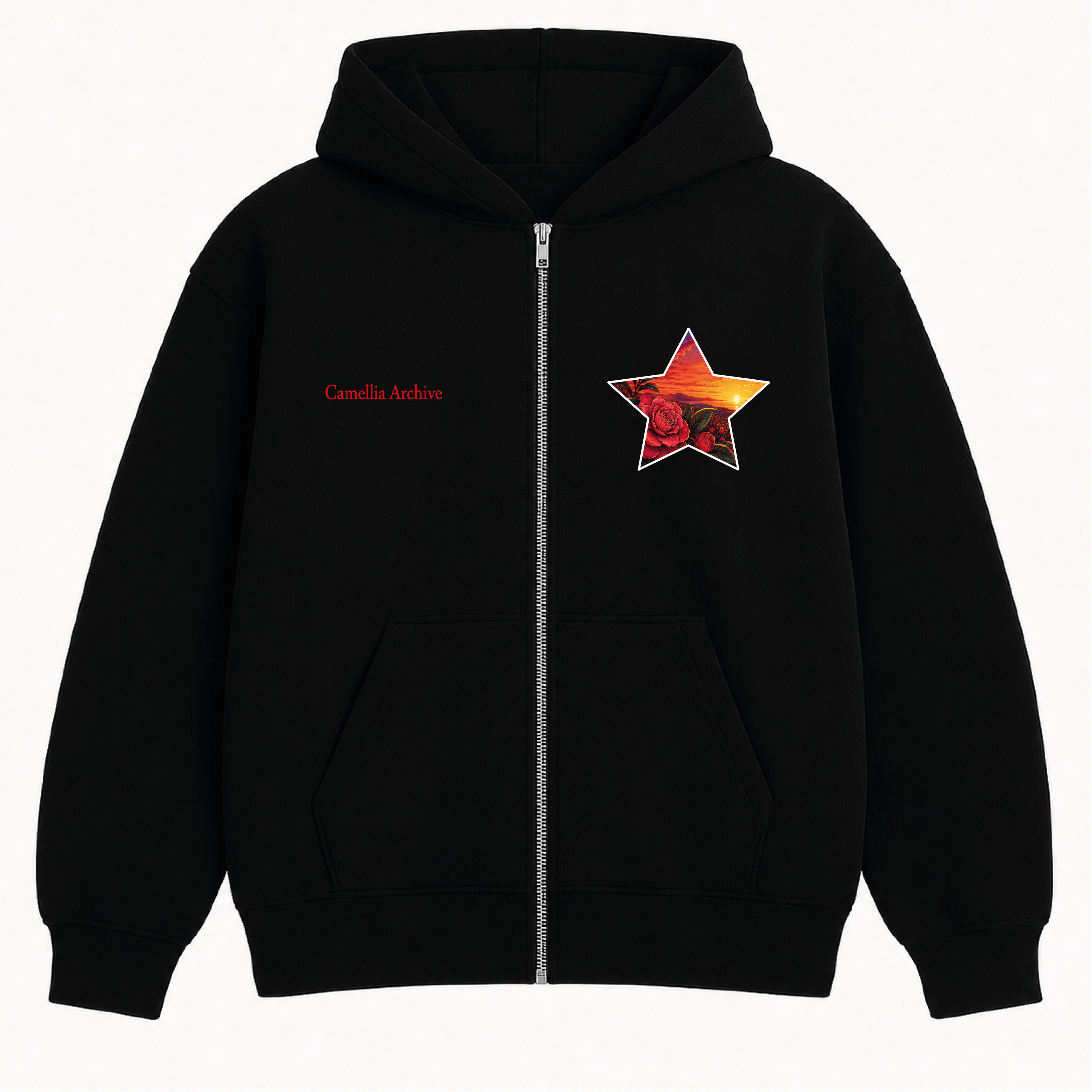 Hoodie Negro Red Star - CM