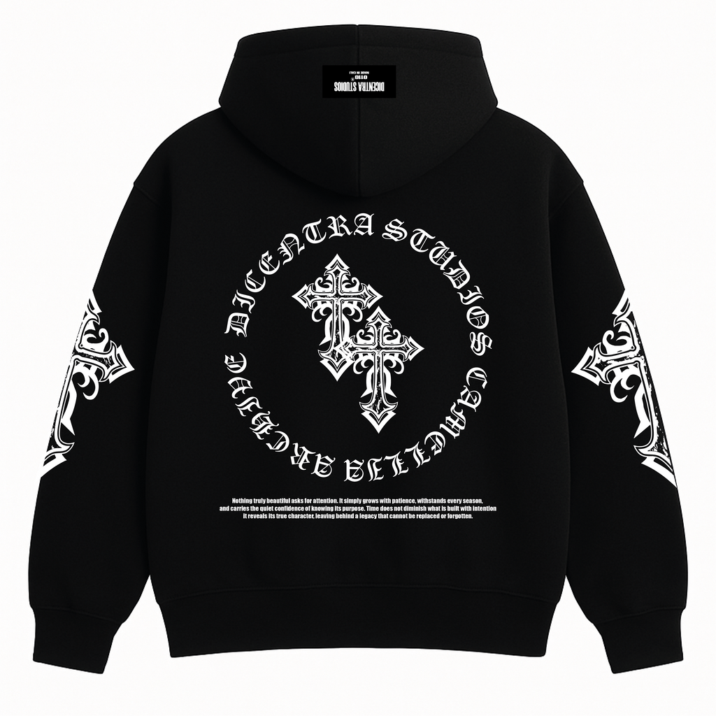 Hoodie Negro Cruz - CM