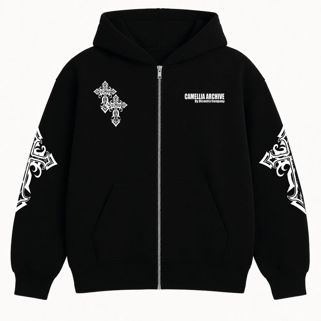 Hoodie Negro Cruz - CM