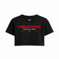 Camiseta Negra Corta Red Camellia - CM