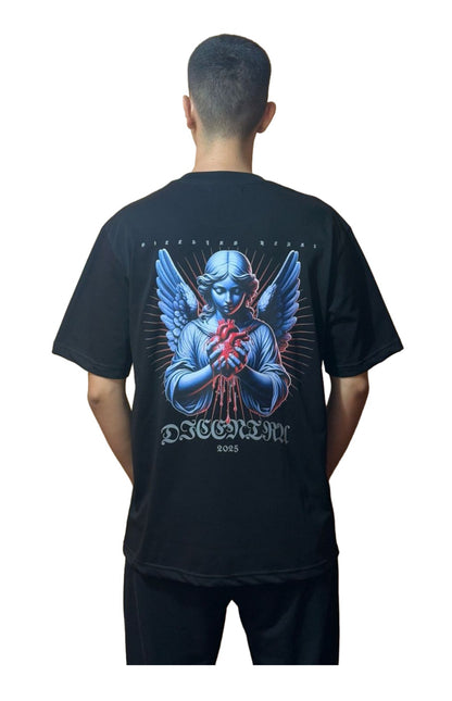 T-shirt Black Angel Bleeding Heart